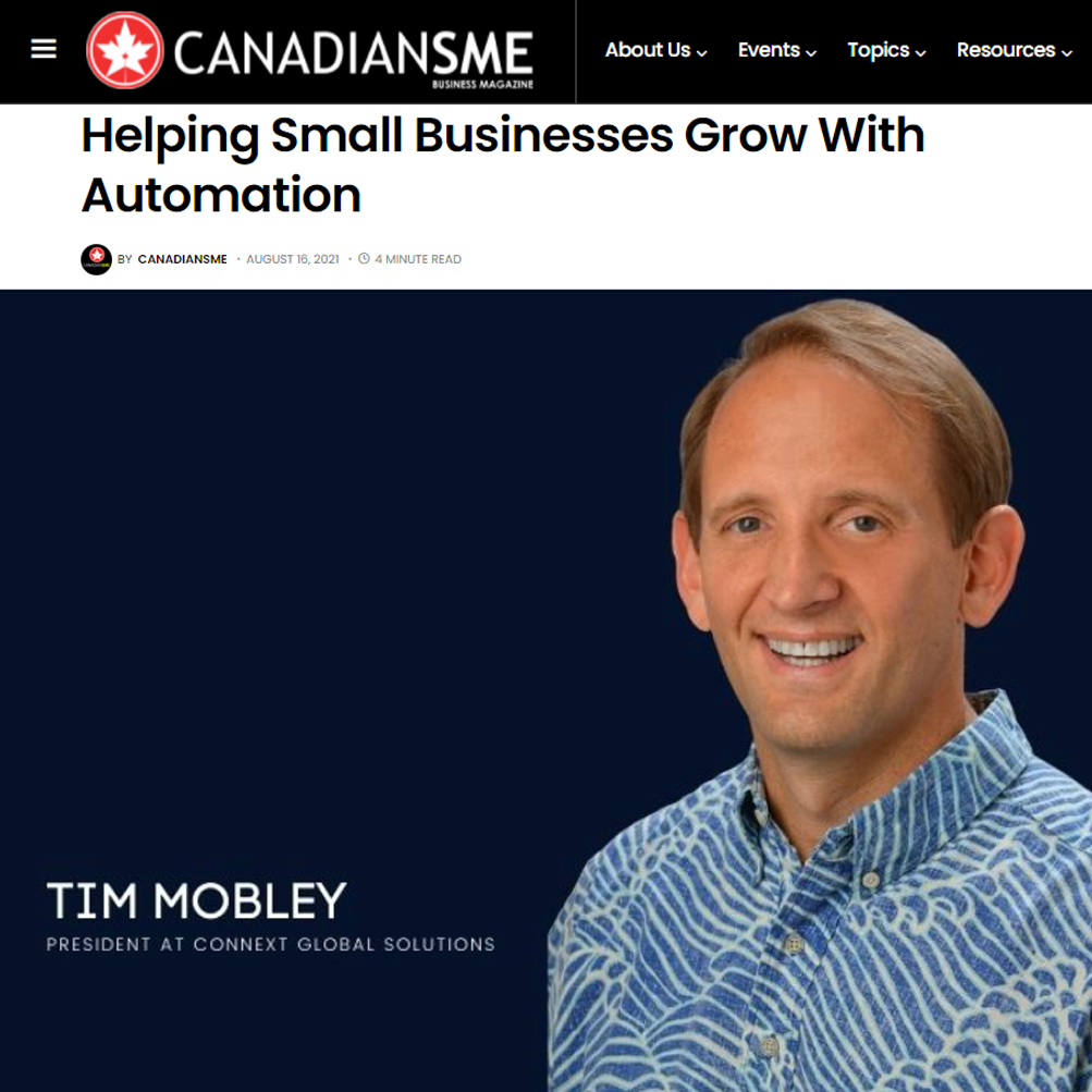 Canadian SME Magazine Tim Mobley Connext Global Solutions